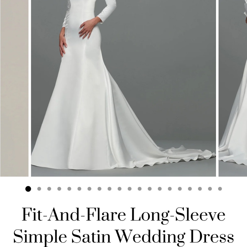 Elegant Ivory Long Sleeve Bateau Fit and Flare Bridal Gown